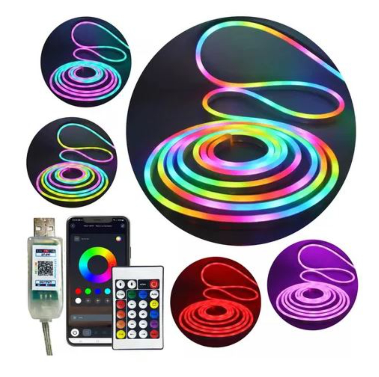 Cinta Neon LED Inteligente RGB 5 Metros